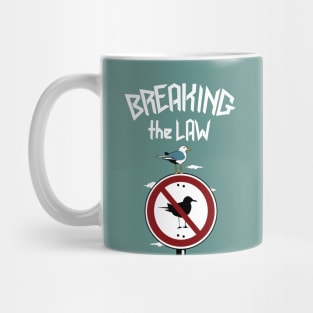 Breaking the law bird over signal Mug